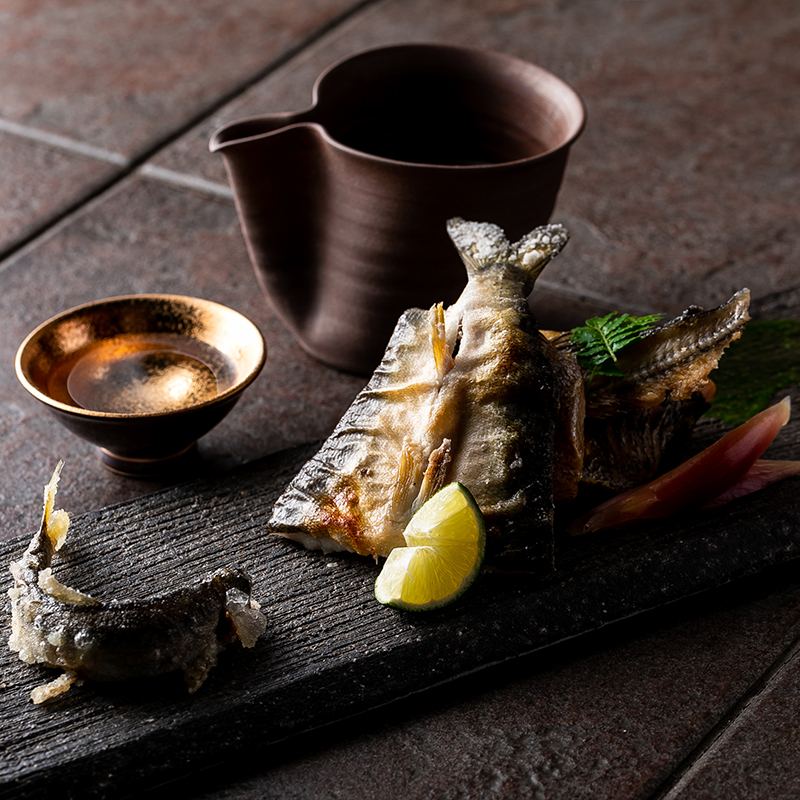 稚鮎の天ぷらと天然鮎塩焼き